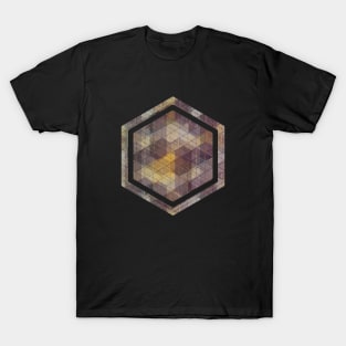 Abstract Cubes Purple/Orange pattern T-Shirt